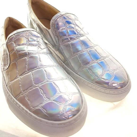 Cool Holographic Croc Embossed Slip On Shoes EUC ๐ - Picture 9 of 16
